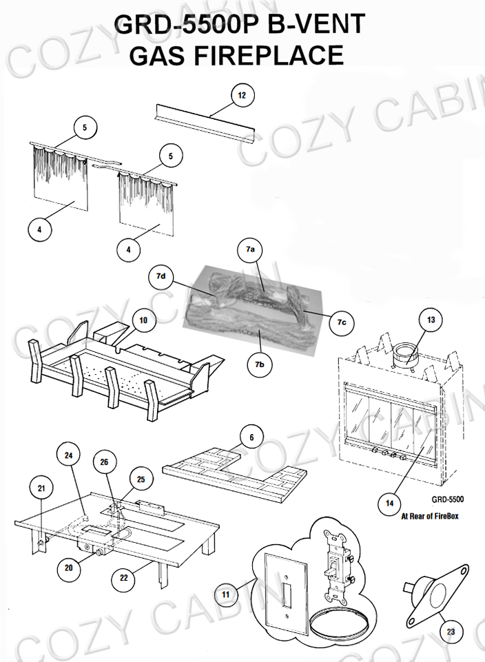 B-Vent Gas Fireplace (GRD-5500P) #GRD-5500P